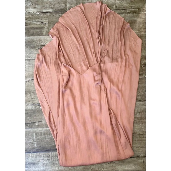 Lovers + Friends The Slip Dress Satin Maxi Nude 8 - Picture 2 of 8